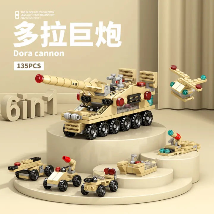 6-in-1 Desert Cannon Set - 135 pieces (12cm Long)
