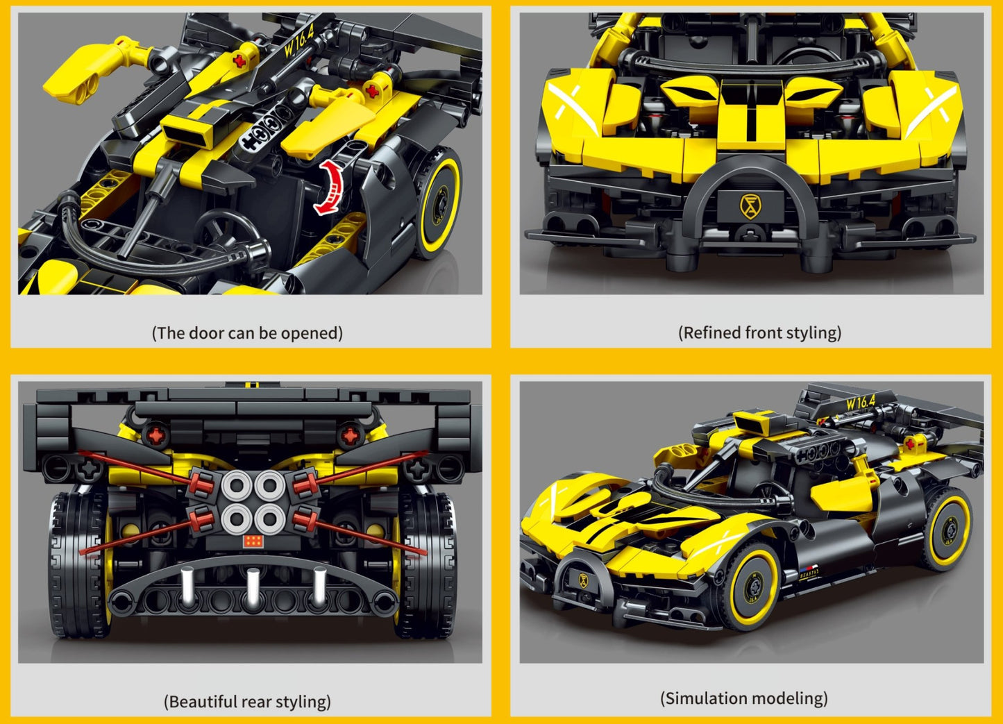 1/18 Bugatti Bolide - 452 pieces (23cm Long)