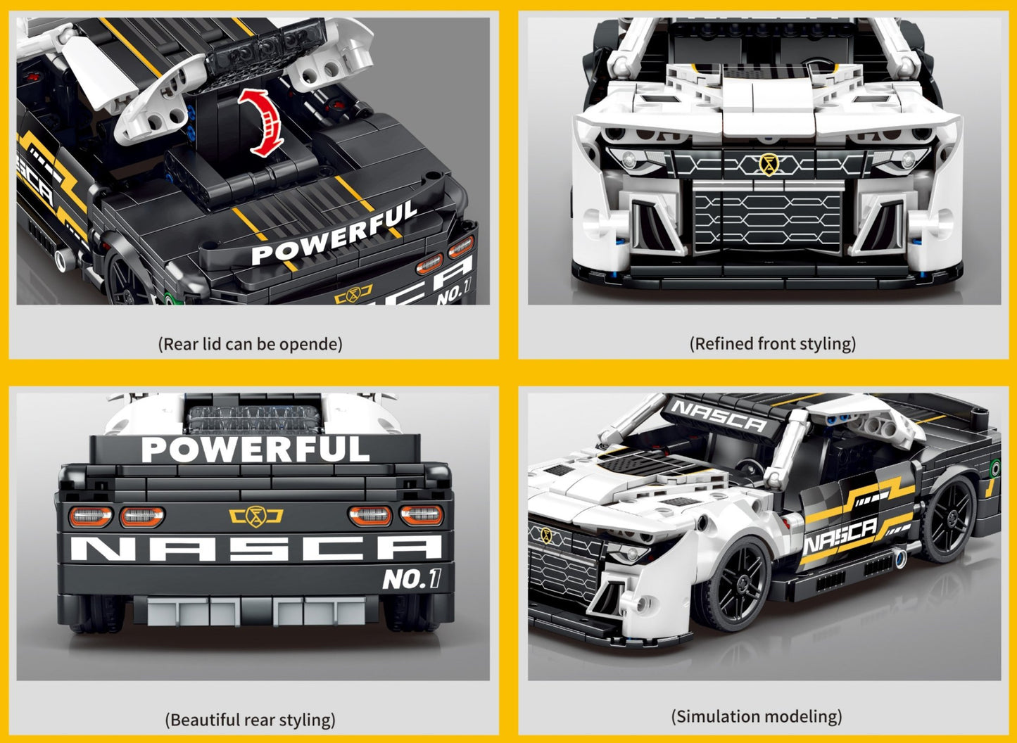 1/18 Chevy Camaro NASCAR - 518 pieces (23cm Long)