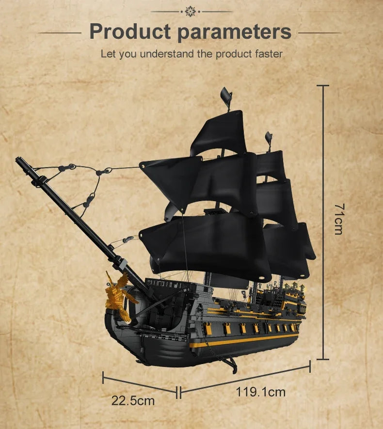 Black Pearl - 5266 pieces (119.1cm Long)