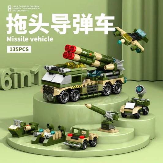 6-in-1 Missile Carrier Set - 135 pieces (12cm Long)