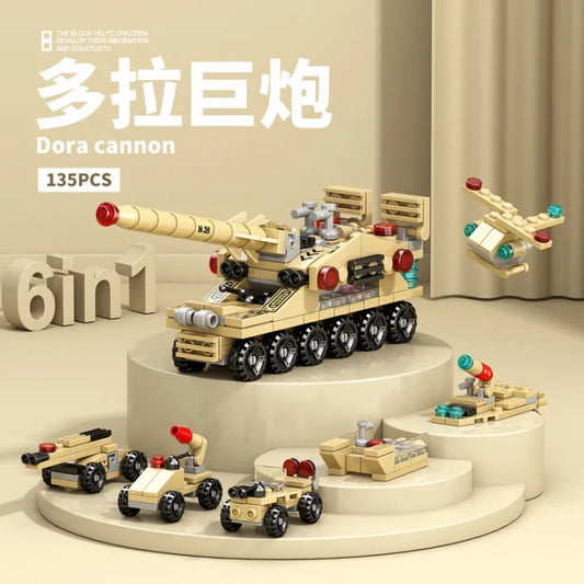 6-in-1 Desert Cannon Set - 135 pieces (12cm Long)