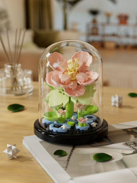 Hibiscus in Dome - 247 (Micro) pieces (10.5cm Tall)