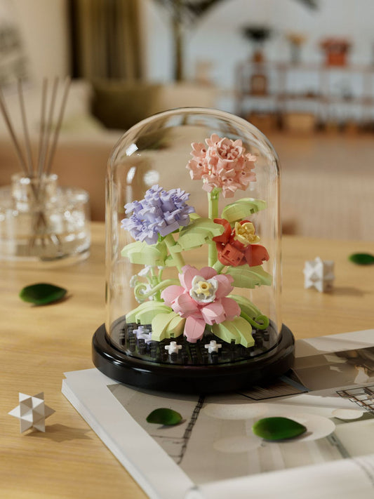 Spring Blossoms in Dome - 302 (Micro) pieces (10.5cm Tall)